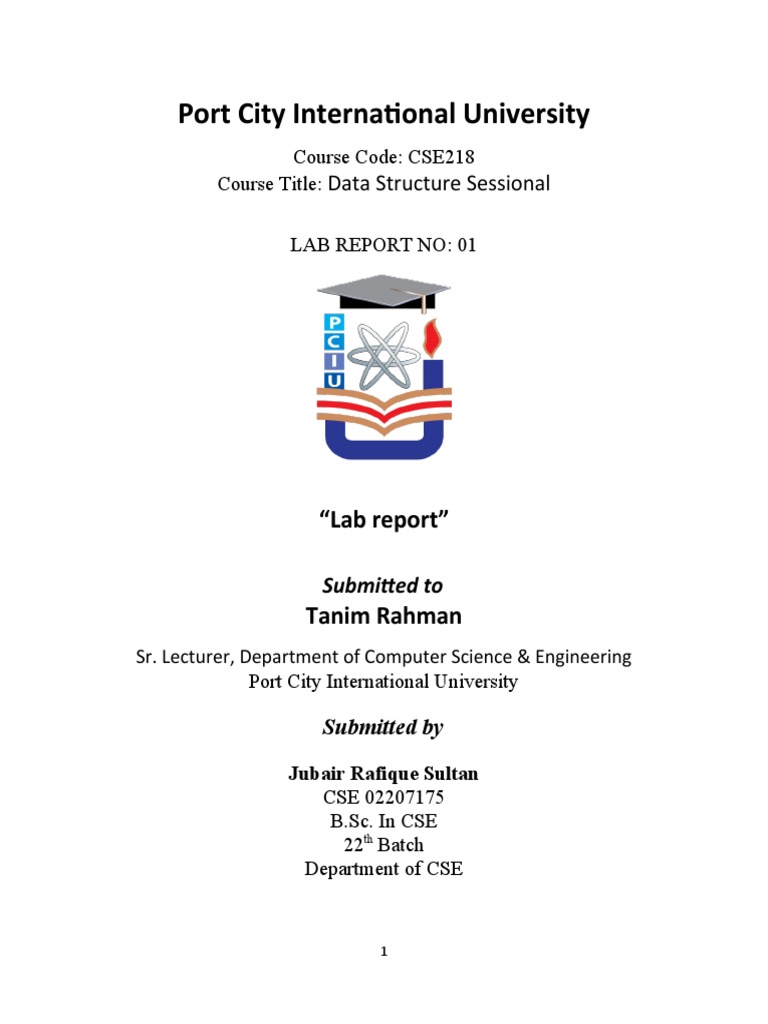Data Structure Lab Report | PDF | Array Data Structure | Software ...
