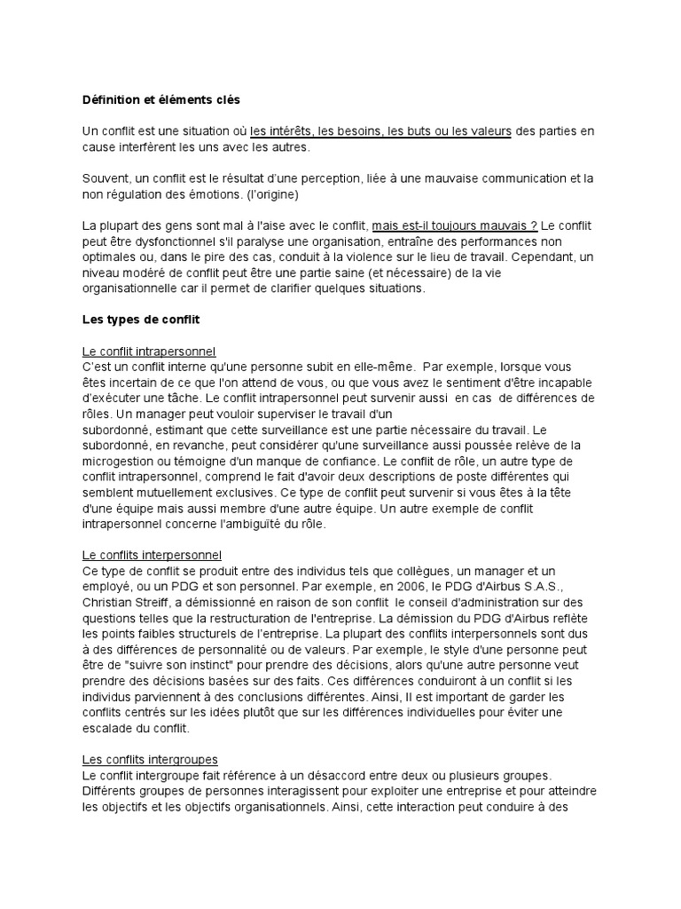 Gestion Des Conflits | PDF | Résolution de conflit | la communication