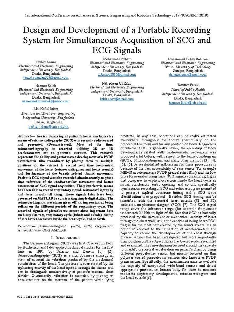 Design and Development of A Portable Recording System For Simultaneous
