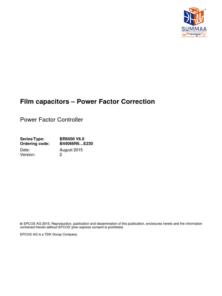 BR6000 Power Factor Controller Overview | PDF | Ac Power ...