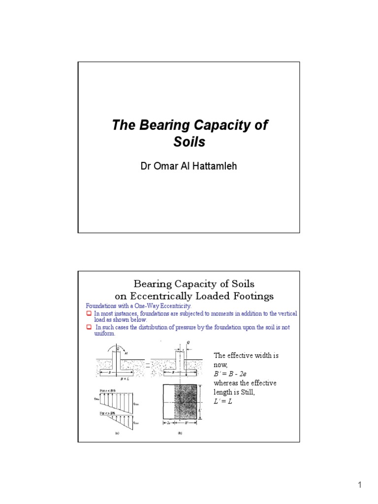 Bearing Capacity of Eccentric Footings | PDF