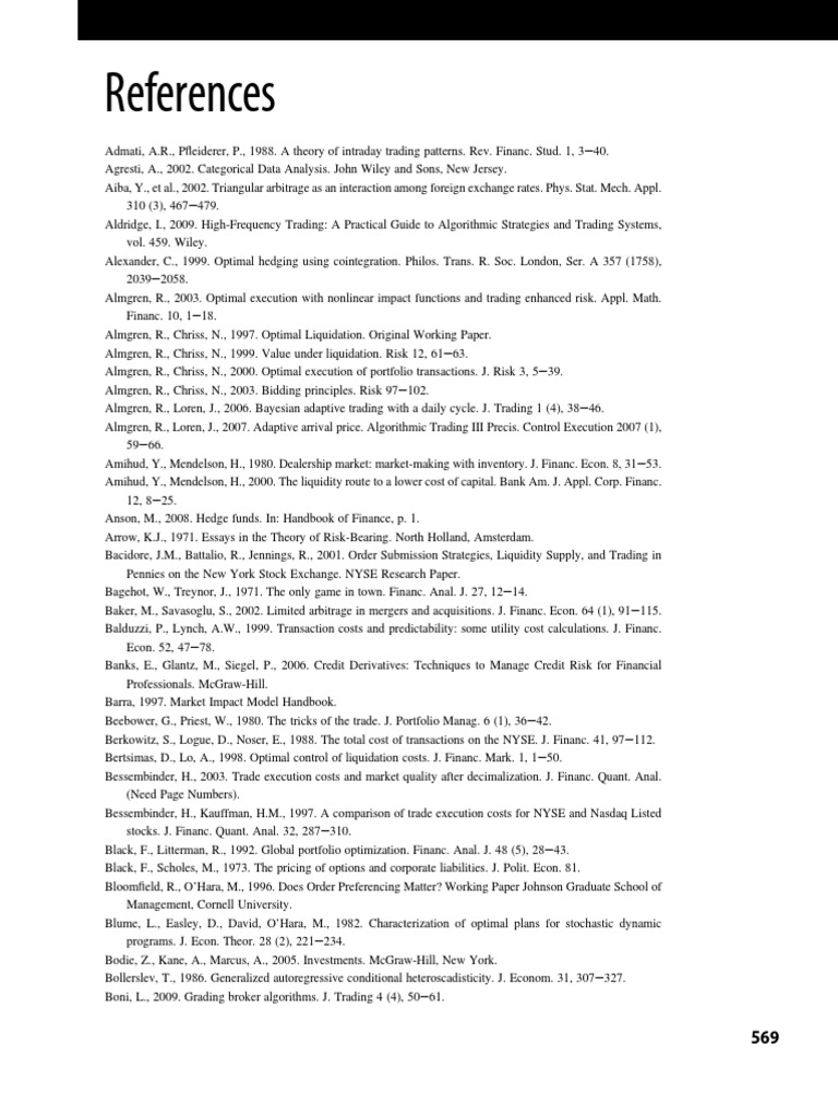 Comprehensive Trading Research References | PDF | Algorithmic Trading ...