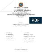 Unidad I Objetivo 1.14 Explicar La Evaluacion Del Departamento de Enfermeria