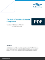 The Role of The Lms in 21 CFR Part 11 Compliance: Co-Author: Dr. Bob Mcdowall, Director R.D. Mcdowall Limited