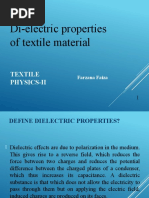 Di-Electric Properties of Textile Material