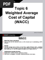 Topic 6 Weighted Average Cost of Capital (WACC)