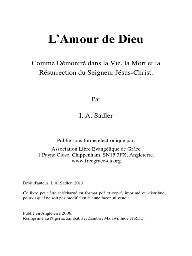 L'Amour de Dieu dans la Vie du Christ | PDF | Jésus | Dieu