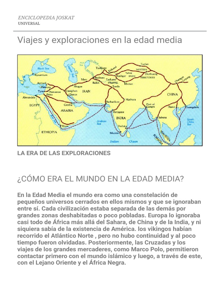Viajes y Exploraciones en la Edad Media | PDF | Edad del descubrimiento ...