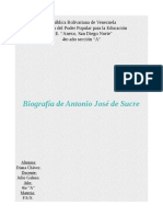 2da Actividad de F.S.N de Diana Chávez-Biografía de Antonio José de Sucre.