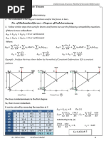 Analysis of Indeterminate Trusses: No. of Redundant Forces Degree of Indeterminacy