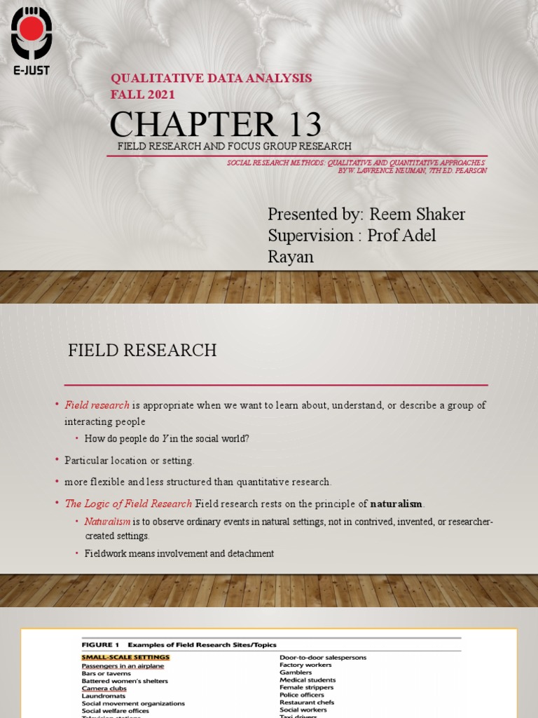 Chapter 13 Field Research | PDF | Focus Group | Cognition