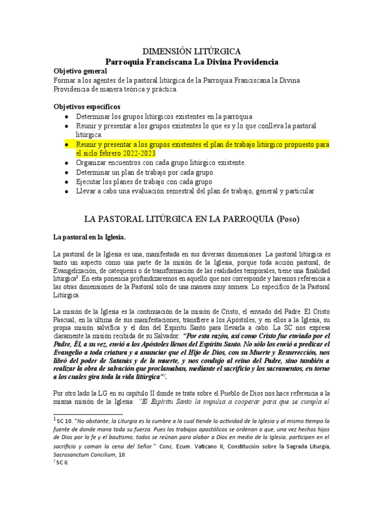 La Pastoral Litúrgica en La Parroquia | PDF | eucaristía | Iglesia Católica