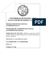 S760 - SEMINARIO DE ANTROPOLOGÍA SOCIAL - ANTROPOLOGÍA RURAL - BALAZOTE