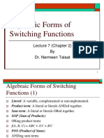 Algebraic Forms of Switching Functions: Lecture 7 (Chapter 2) by Dr. Nermeen Talaat