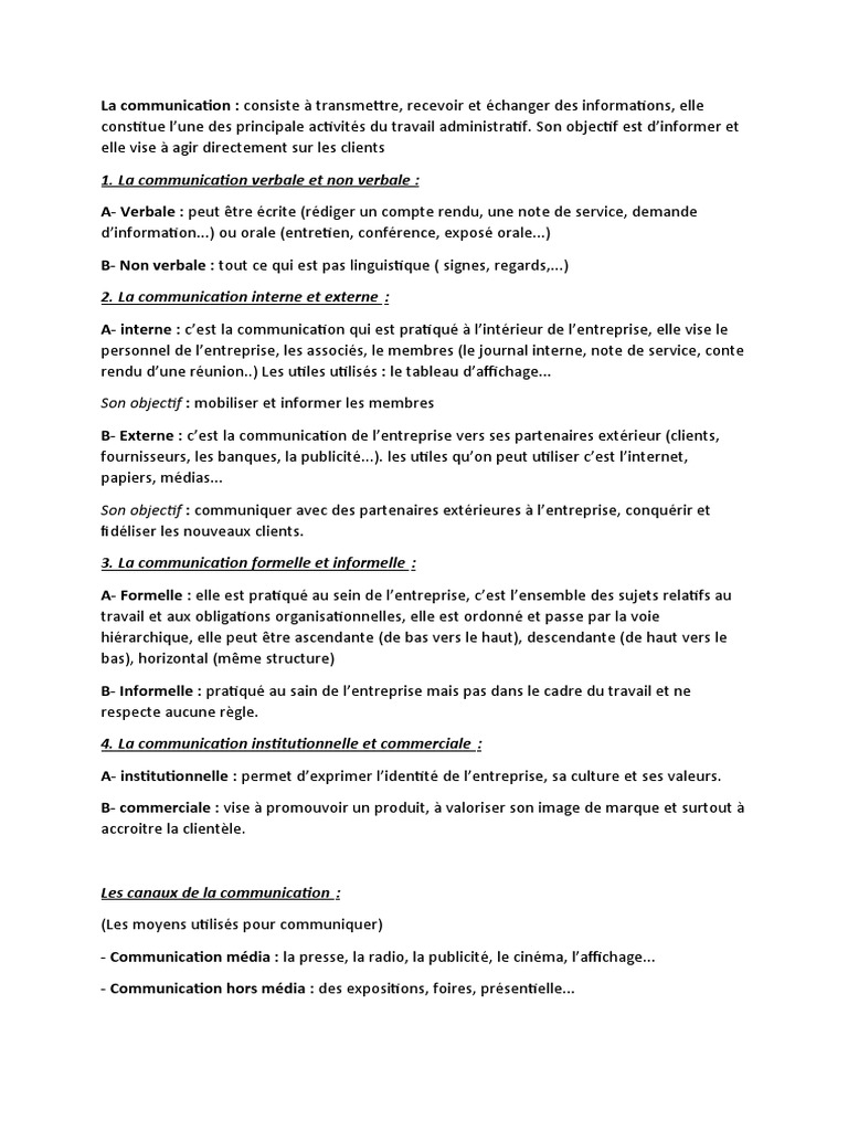 Types de communication en entreprise | PDF | la communication | Business