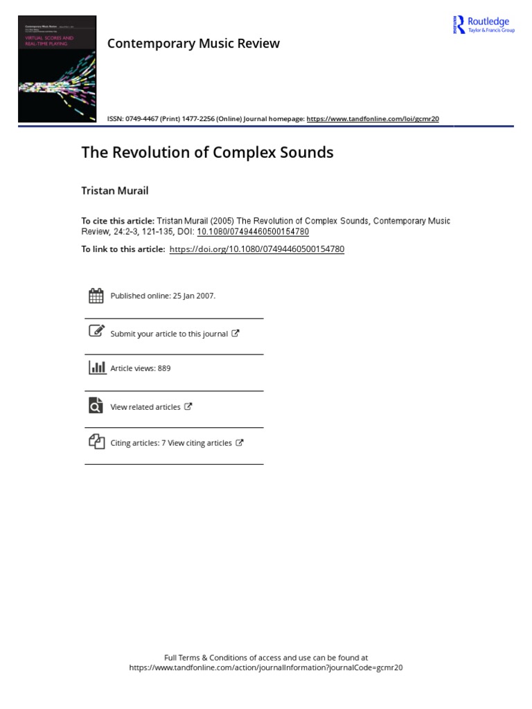 The Revolution of Complex Sounds | PDF | Harmonic | Pitch (Music)