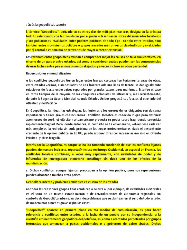Introducción a la Geopolítica Actual | PDF | Geopolítica | Teoría de ...