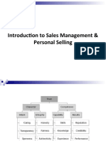 Introduction To Sales Management & Personal Selling