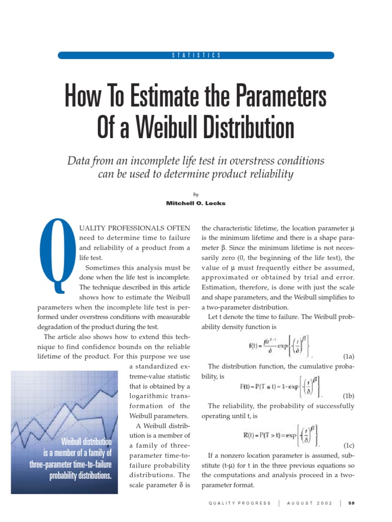 Estimating Weibull Distribution Parameters | PDF | Reliability ...