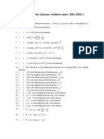 Model Paper For Calculus I Midterm Exam. 2021-2022-1: y Sin X y Cos X