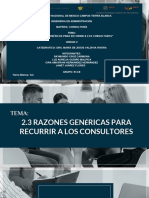 EXPOCISION - TEMA 2.3 RAZONES GENÉRICAS PARA RECURRIR A LOS CONSULTORES - UNIDAD 2 - CONSULTORÍA