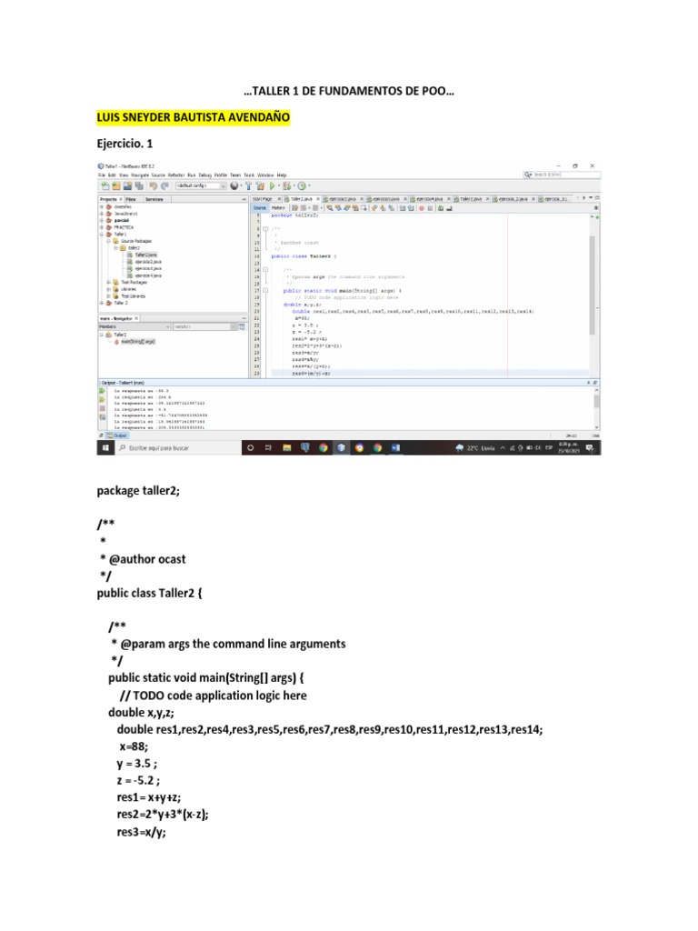 Ejercicios de Fundamentos de POO | PDF | Java (lenguaje de programación ...