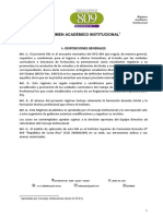 Régimen Académico Institucional: I.-Disposiciones Generales