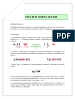 Algoritmo de La Division Decimal