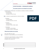 Resumo - 2760120 Lucas Lemos - 115545600 Lingua Portuguesa Gramatica para Passar Aula 109 Classificacao Das Palavras Separacao Silabica