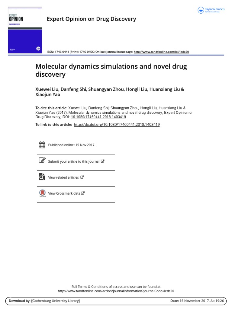 Molecular Dynamics Simulations and Novel Drug Discovery | PDF | Amyloid ...