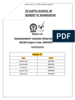 Vinod Gupta School of Management Iit Kharagpur: Report On Management Lessons From Movies (MLM) Subject Code: BM63097