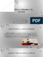 La Crítica Literaria y El Lector