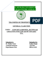 TRANSFER OF PROPERTY ACT: RIGHTS, DUTIES AND LIABILITIES OF SELLER AND BUYER