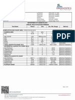 Department of Haematology Special Health Package Premium Test Name Result Unit Bio. Ref. Range Method