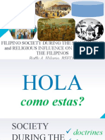Raffy A. Hilario, BSED I: Filipino Society During The Spanish Time and Religious Influence On The Life of The Filipinos