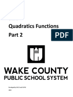 Quadratics Functions: Unit 8