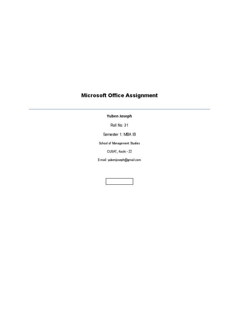 Microsoft Office Assignment - MBA IB | PDF