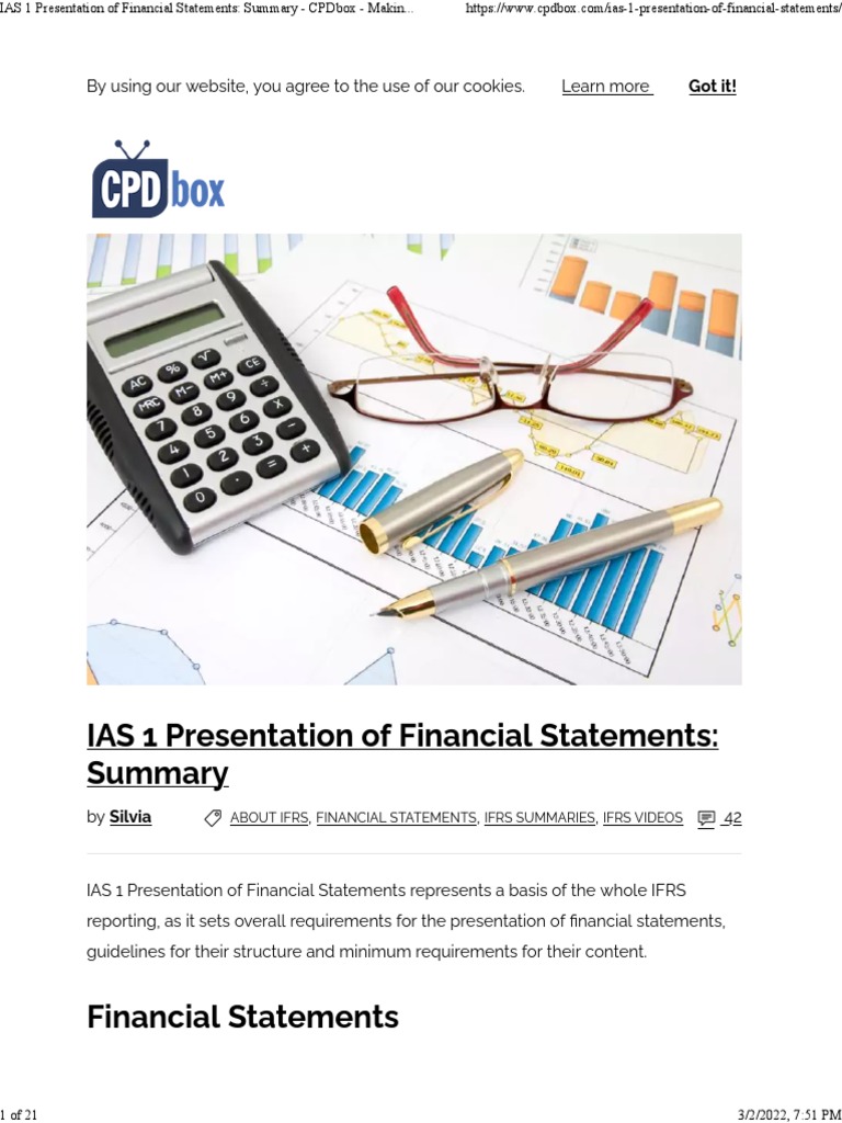 Ias Income Statement | Presentation of Financial Statements (IAS 1) – QUZHF