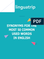 Synonyms and meanings for 50 common English words