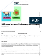 Difference Between Partnership and Company