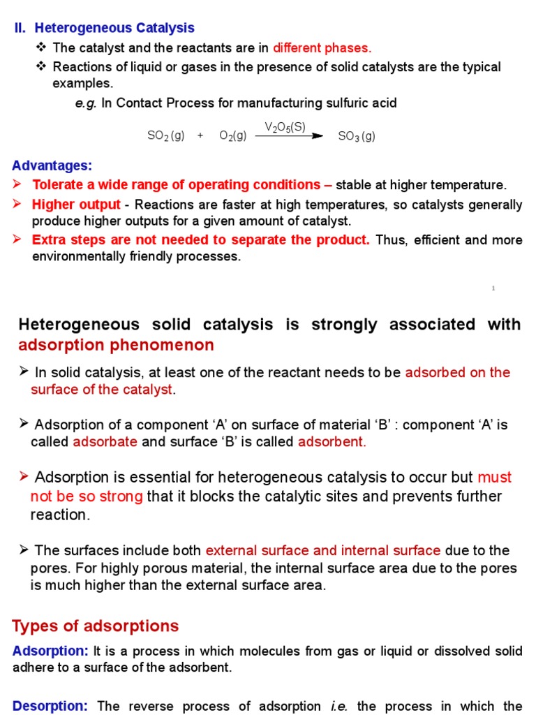 Module 3 Class 4 J Batch | PDF | Heterogeneous Catalysis | Adsorption