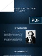 HERZBERG'S TWO FACTOR THEORY - OB Week 3