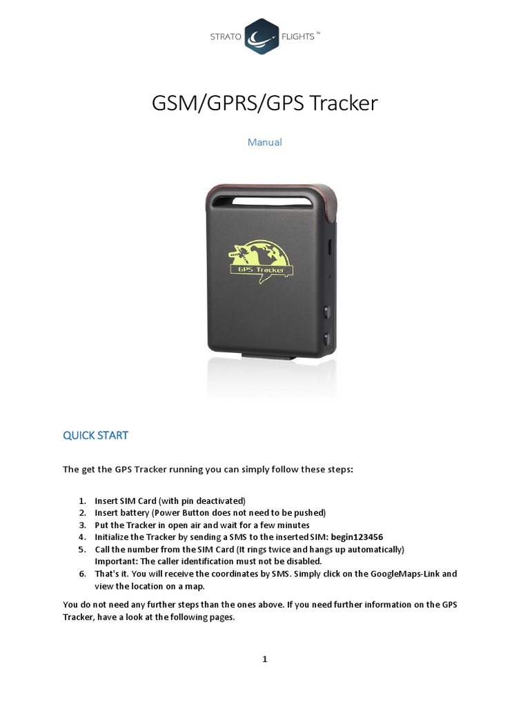GSM/GPRS/GPS Tracker Manual PDF General Packet Radio Service