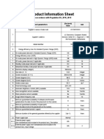 Product Information Sheet: in Accordance With Regulation EU - 2019 - 2013