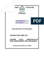 BBM 224 - Principles of Risk Management and Insurance