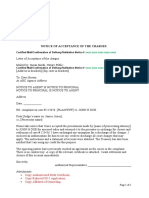 To: Lender 1 Lender 2 Lender 3 Prosecutor Clerk of Court Notice of Acceptance of The Charges