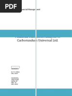 Financial Statement Analysis of Carborundum Universal LTD