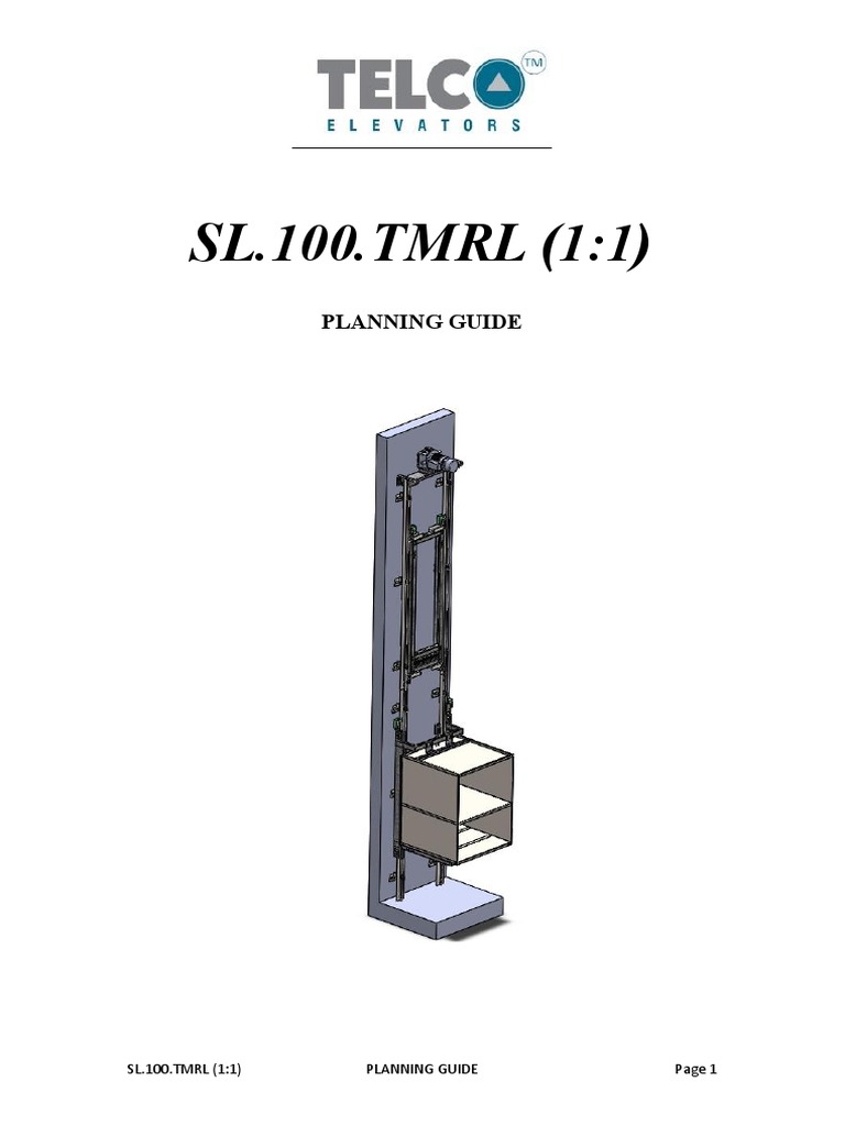 SL.100 Dumbwaiter Planning Guide | PDF | Technology & Engineering