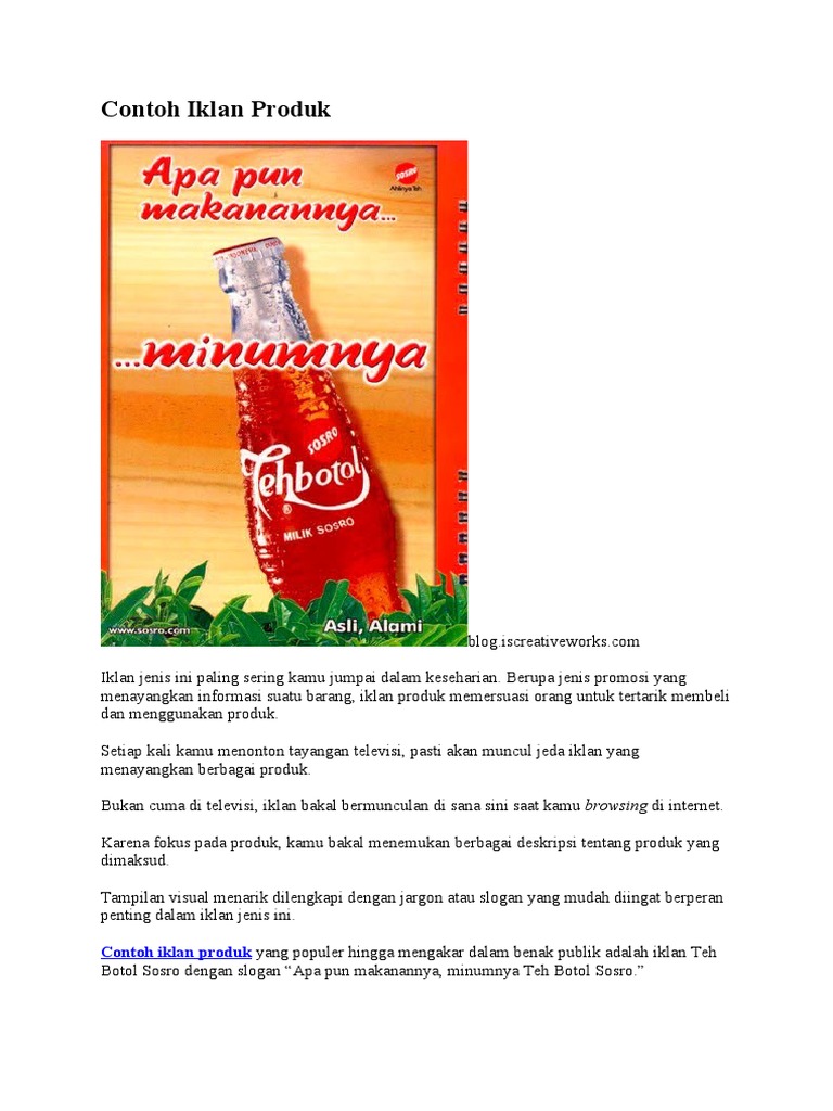 Contoh Iklan Produk | PDF