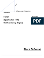 Mark Scheme: French (Specification 4650) 46551H
